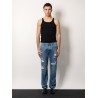 Cotton jeans with rippings detail