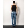 Cotton jeans with rippings detail