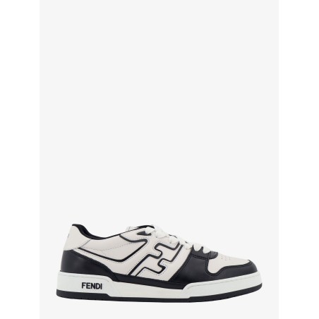 Leather sneakers with ff lateral logo