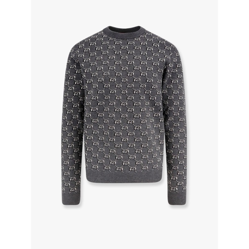 Wool sweater with all-over gg motif