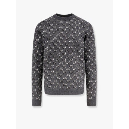 Wool sweater with all-over gg motif
