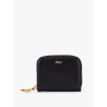 Leather wallet with frontal logo