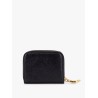 Leather wallet with frontal logo