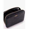 Leather wallet with frontal logo