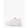 Leather sneakers with rhinestone logo on the side