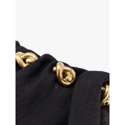 Asymmetric viscose and wool crêpe top