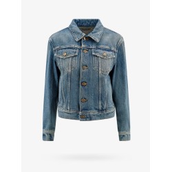 Denim jacket with embroidered monogram