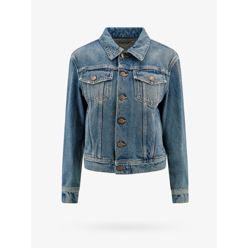 Denim jacket with embroidered monogram