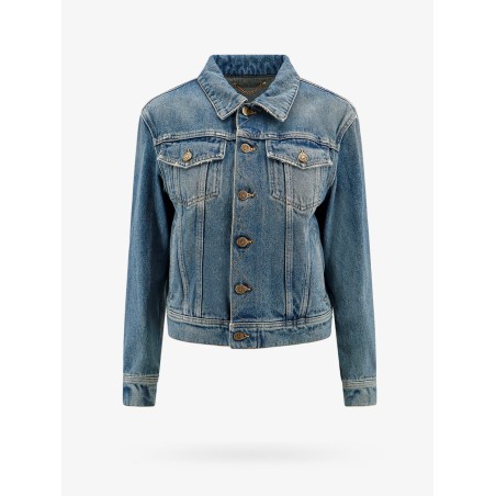 Denim jacket with embroidered monogram