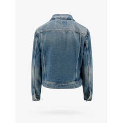 Denim jacket with embroidered monogram