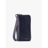 Leather wallet with metal logo