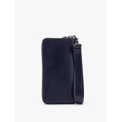 Leather wallet with metal logo