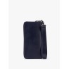 Leather wallet with metal logo