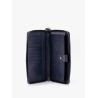 Leather wallet with metal logo