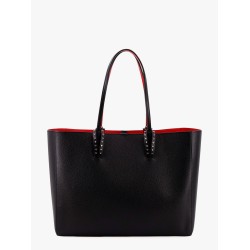Cabata leather shoulder bag with metal studs detail on the front
