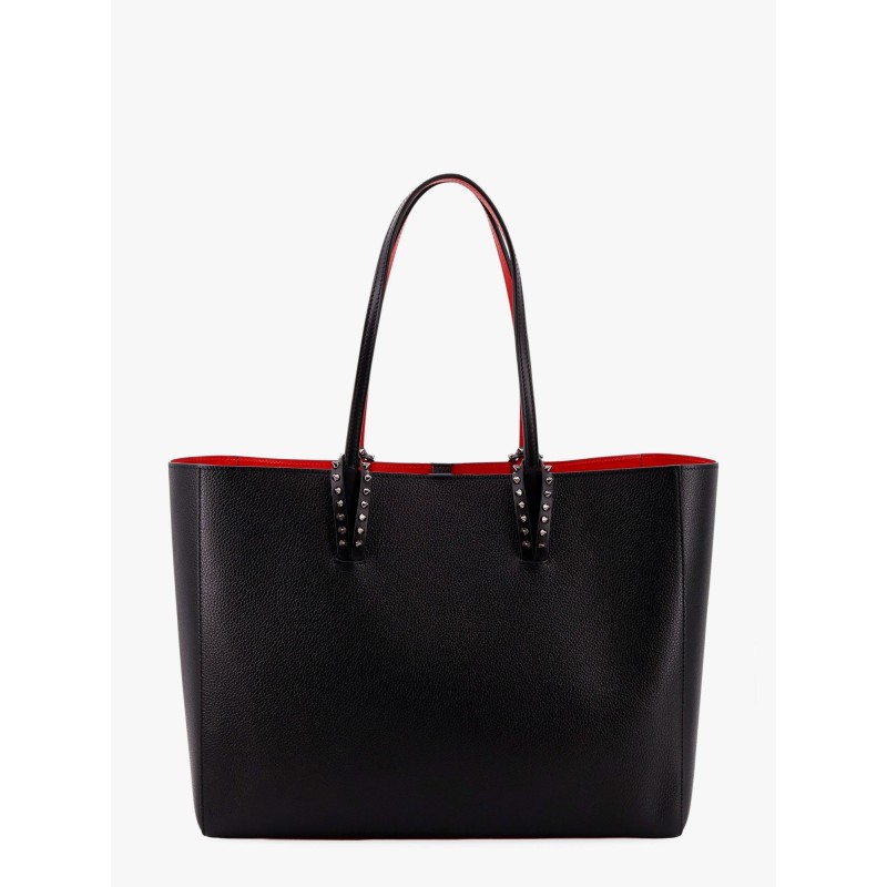 Cabata leather shoulder bag with metal studs detail on the front