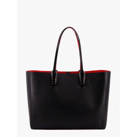 Cabata leather shoulder bag with metal studs detail on the front