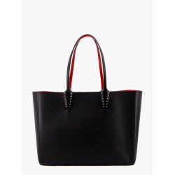 Cabata leather shoulder bag with metal studs detail on the front