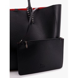 Cabata leather shoulder bag with metal studs detail on the front