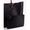 Cabata leather shoulder bag with metal studs detail on the front