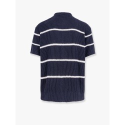 Linen blend cardigan with striped motif