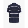 Linen blend cardigan with striped motif