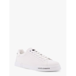 Leather sneakers with lateral logo patch