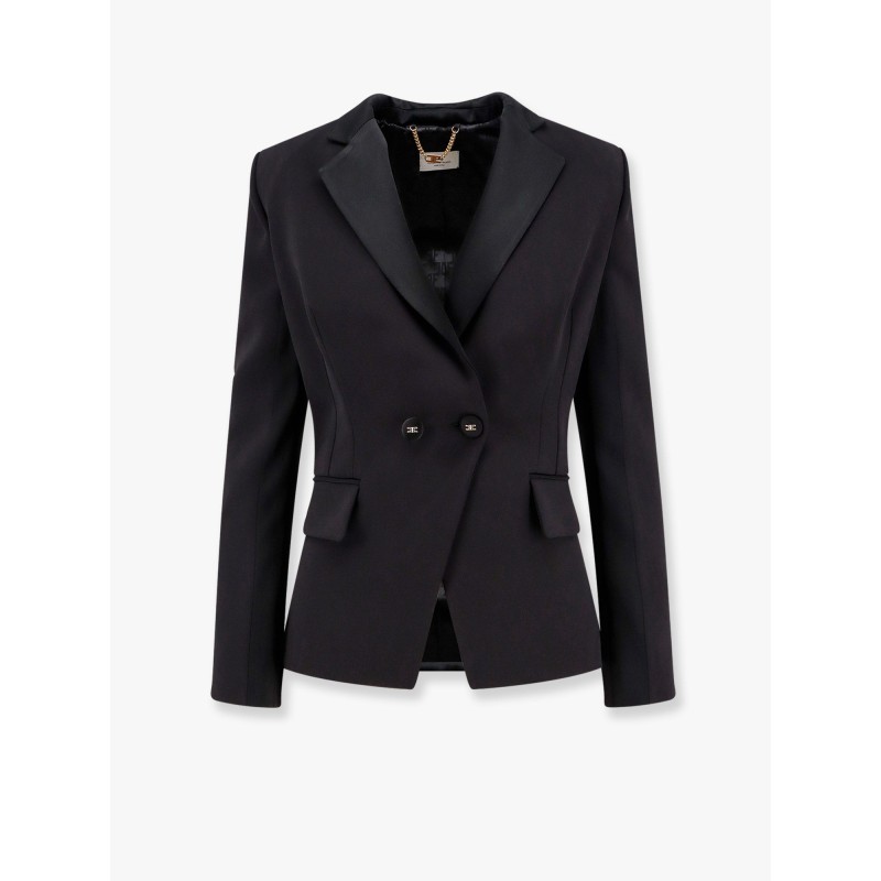 Double-breasted blazer with covered buttons