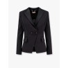 Double-breasted blazer with covered buttons