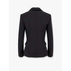 Double-breasted blazer with covered buttons