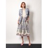 Jacquard silk blend blazer with embroidery