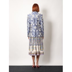 Jacquard silk blend blazer with embroidery