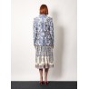 Jacquard silk blend blazer with embroidery