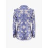 Jacquard silk blend blazer with embroidery