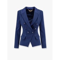 Essentials blazer with shoulder pads and covered buttons