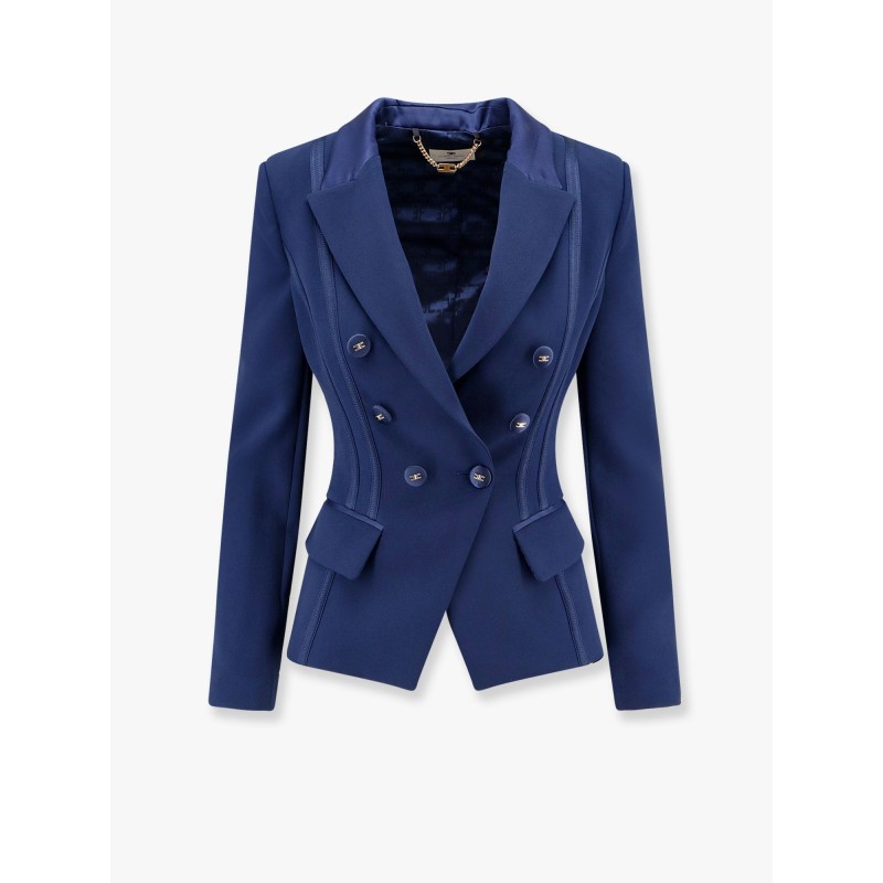 Essentials blazer with shoulder pads and covered buttons
