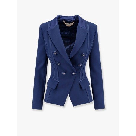 Essentials blazer with shoulder pads and covered buttons