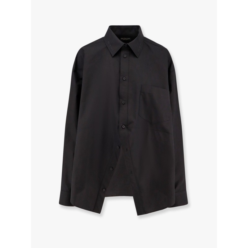 Swing cotton shirt with balennciaga embroidery
