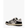 Crystal skel top low leather and suede sneakers with rhinestones detail