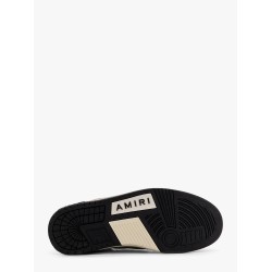 Crystal skel top low leather and suede sneakers with rhinestones detail