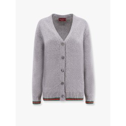 Wool and cashmere cardigan with web detail
