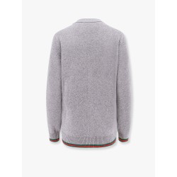 Wool and cashmere cardigan with web detail