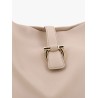 Leather handbag with metal gancini detail