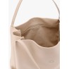 Leather handbag with metal gancini detail