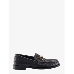 Leather loafer with ff print insert