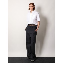 Cotton shirt with embossed logo