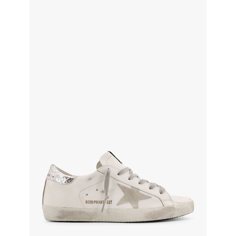 Leather sneakers with back laminated patch