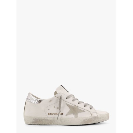 Leather sneakers with back laminated patch