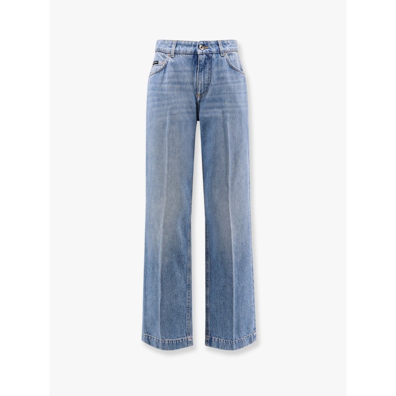Jeans with logo iconic metal plate