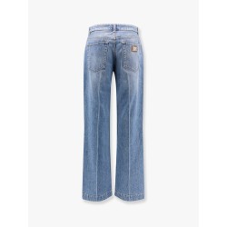 Jeans with logo iconic metal plate